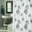 Flocked Shower Curtain, "Cologne" Ivory / Brown