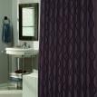 Flocked Shower Curtain, "Geneva" Brown / Black