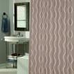 Flocked Shower Curtain, "Geneva" Taupe / Ivory