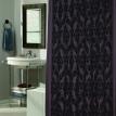 Flocked Shower Curtain, "Regal" Brown / Black