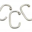 "C" Shower Curtain Hooks in Brushed Nickel