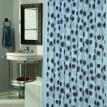 Flocked Shower Curtain, "Vienna" Blue / Black