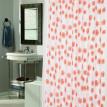 Flocked Shower Curtain, "Vienna" Ivory / Tangerine