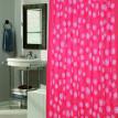 Flocked Shower Curtain, "Vienna" Red / White