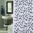Flocked Shower Curtain, "Vienna" White / Black